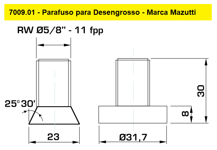 Parafuso para Desengrosso - Mazutti - Cód. 7009.01